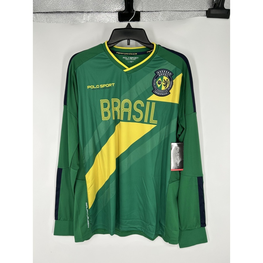 Polo Sport‎ Ralph Lauren Brasil Brazil Performance Jersey Long Sleeve Mens Large